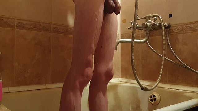 Naked Man Showering Solo