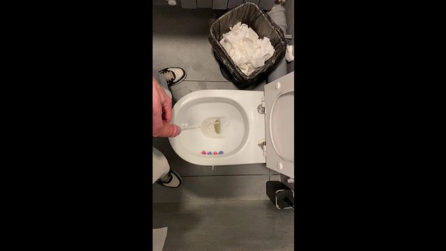 Uncut Cock Pissing in Bar After Beer