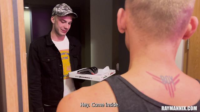 Delivery Guy Fucks Ray Mannix with Oral Cumshot