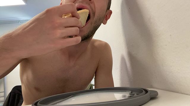 Twink Cums on Toast with Facial Nut