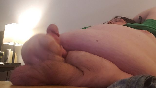Chubby Enby Jerks Off and Plays with Belly