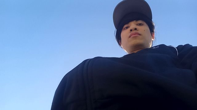 Twink Freeballs in Public Wearing Black Adidas Track Pants