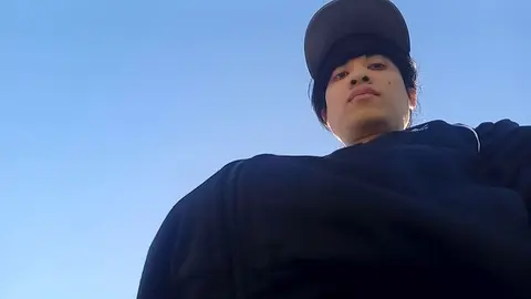 Twink Freeballs in Public Wearing Black Adidas Track Pants
