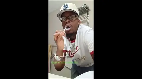 Guy Brushes Teeth with Cum Toothpaste