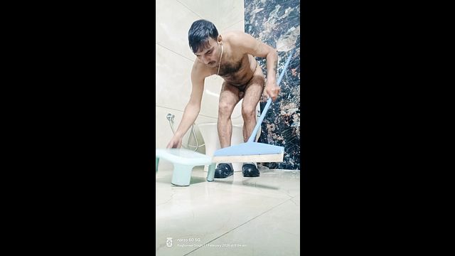 Indian Man Enjoys Solo Shower