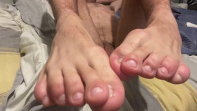 Skinny Guy Shows Off Feet After Trimming Nails