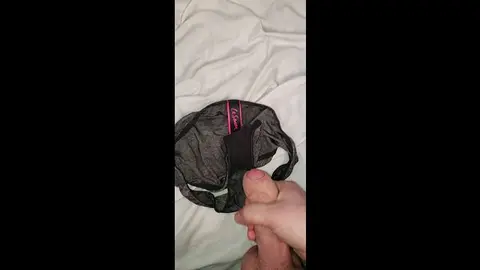 Guy Cums in Sexy Panties Fetish Play