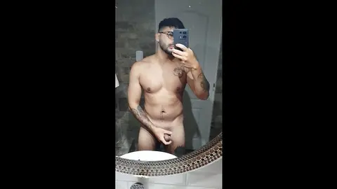 Guy Jerks Off in Bathroom