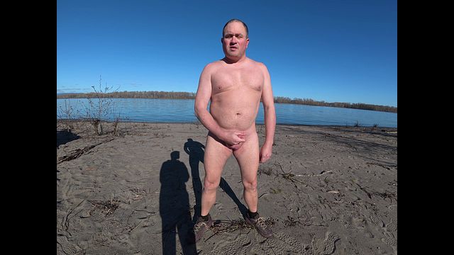 Solo Guy Jerks Off by the River