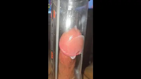 Guy Cums Hard Using Pump Fleshlight