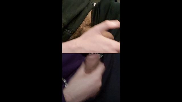 Two Huge Cocks Rubbed Together with Pre-Cum