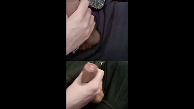 Two Plump Cocks Leak Pre-Cum During Masturbation
