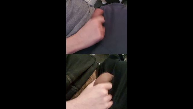Twink Gives Handjobs to Two Girthy Cocks