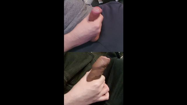 Twink Jerk Fests: Two Big Uncut Cocks Leaking Pre-Cum