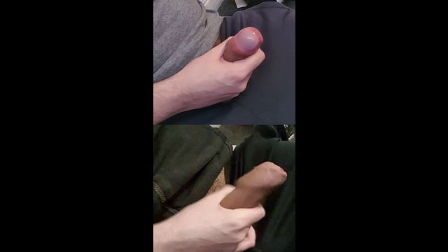 Two Fat Cocks Leak Pre-Cum During Jerk Off