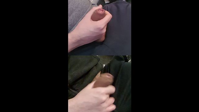Two Men Rub Rigid Cocks with Pre-Cum