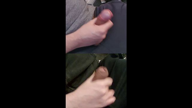 Guy Milks Two Veiny Cocks with Shiny Pre-Cum