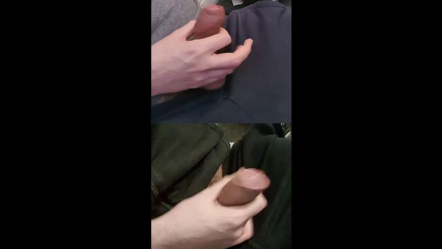 Twink Jerks Off Two Thick Cocks with Pre-Cum