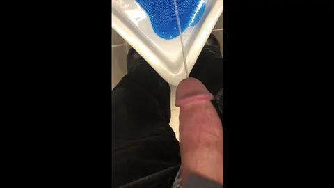 Guy Urinates in Office Urinal