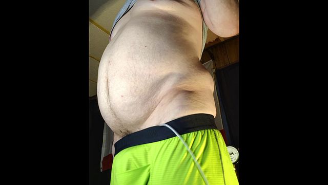 Gay Belly Inflation with Air Play