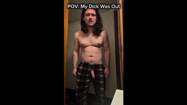 Gay Guy Exposes Dick in Public POV