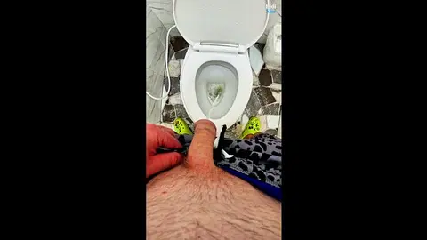 Gay Guy Urinates in Toilet for Voyeur