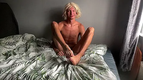 Femboy Shows Off Body and Skinny Legs