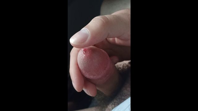 Horny Guy Plays with His Dripping Precum
