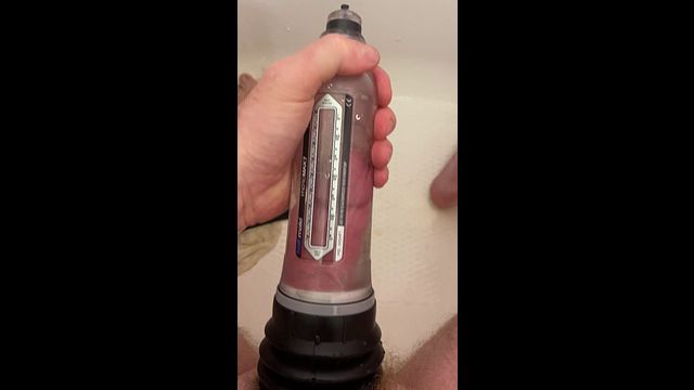 Penis Pump Demo: HydroMax7 on Erect Cock
