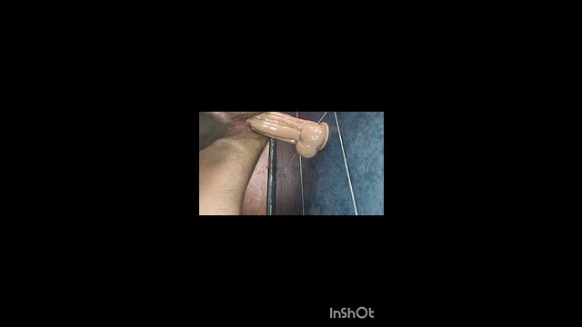 Guy Masturbates with Dildo, Moans in Pleasure