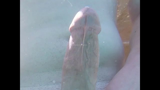 Twink Loses Swim Trunks in Pool and Cums