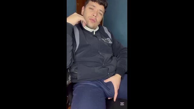 White Guy Shows Off His Big Cock