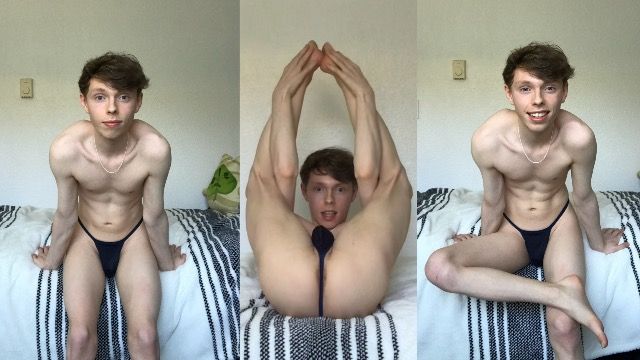 Twink Boy Shakes Tight Ass in G-String