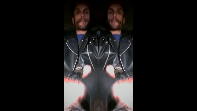 Leather Boy Strokes Cock in Gloves & Biker Jacket