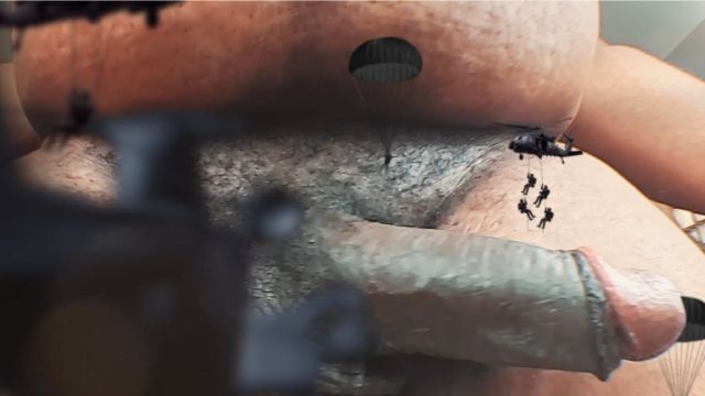 Giant Dominates Military Guy in Macro Fantasy