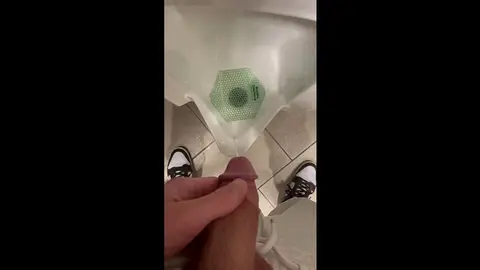 Young Twink Struggles to Urinate with Hard Cock