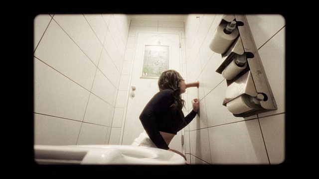 Twink Takes BDSM Challenge in Public Bathroom