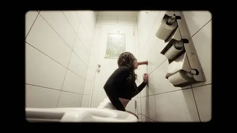 Twink Takes BDSM Challenge in Public Bathroom