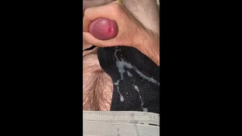 Bareback Cum Shot on Black Jock Strap