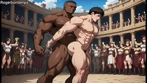 Roman Soldier and Gladiator Interracial Anal in Public Cartoon Hentai