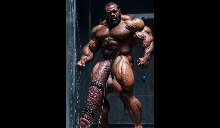 Black Muscle Stud Shows Off Physique