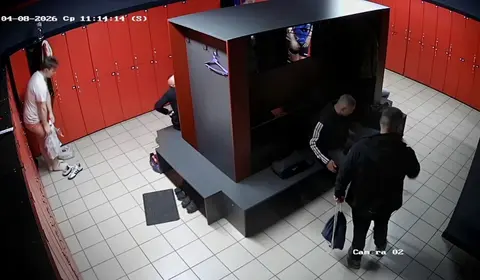 Guy Gets Discovered in Locker Room
