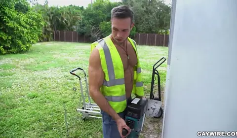 Construction Worker Gets Fucked After Jackhammer Tease