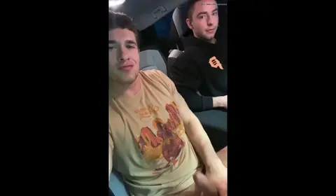 Gay Duo Jerks Off Together in Car Wash
