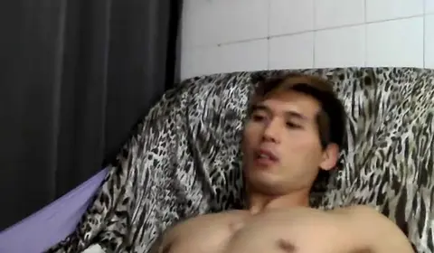 Asian Guy Strips Naked and Cums on Live Cam