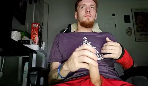 Redhead Guy Wanks Big Dick on Cam