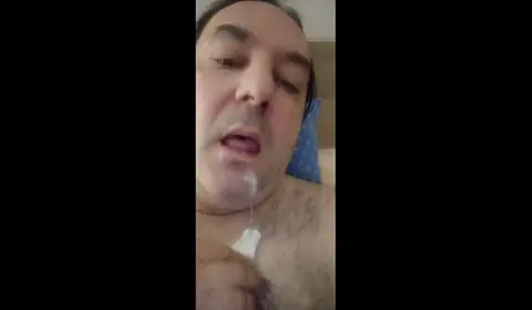 Guy Ejaculates and Spits Out Cum