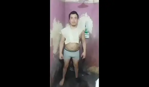 Jesus in Boxers Takes a Shower