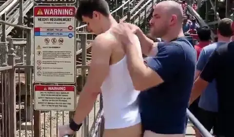 Gay Guys Fuck in Roller Coaster Line