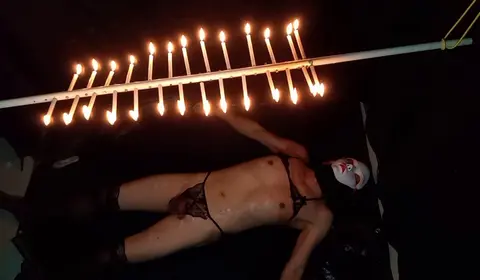 Guy Gets Anal with Plug and Hot Wax